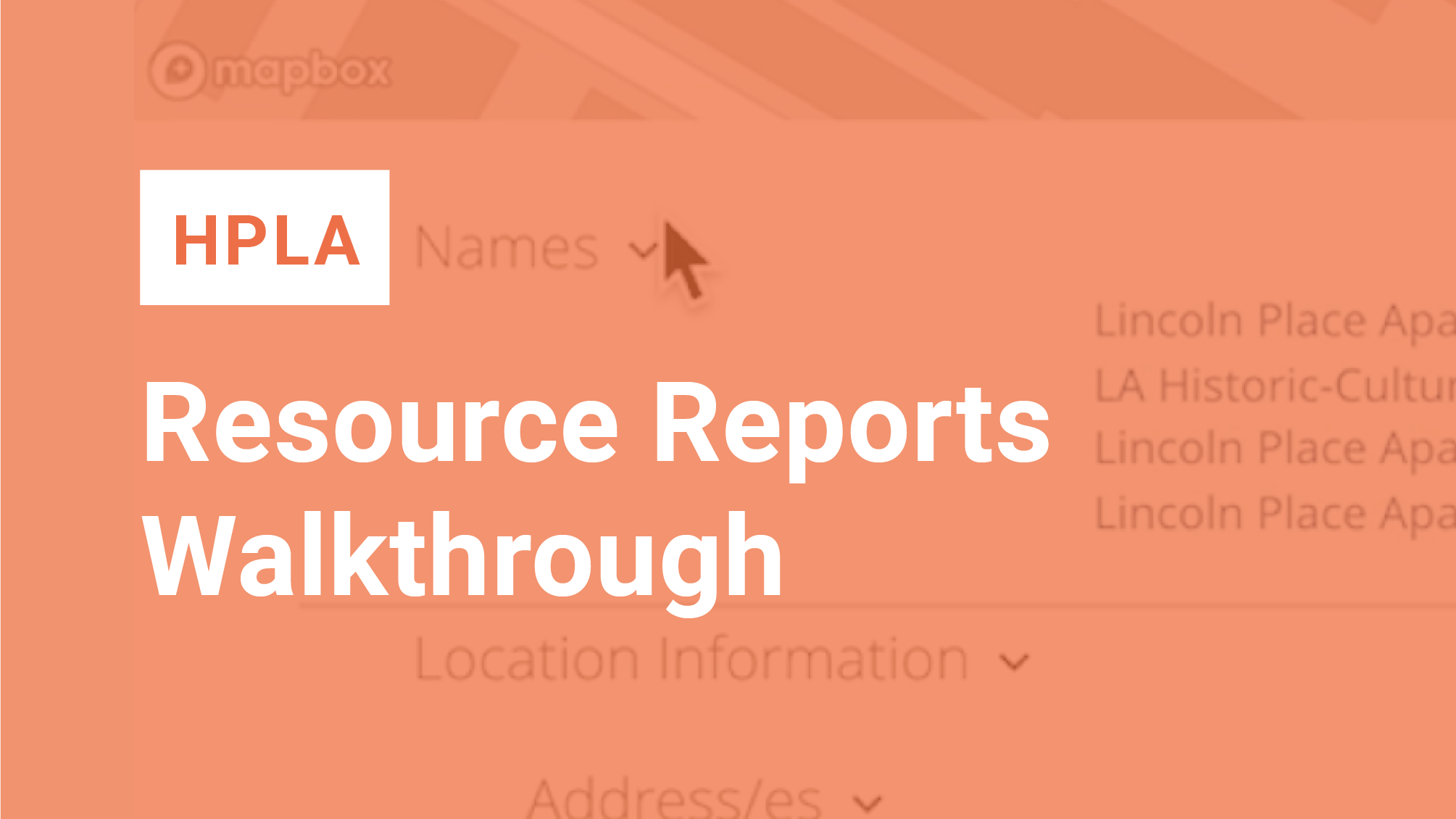 HPLA Resource Report Walkthrough